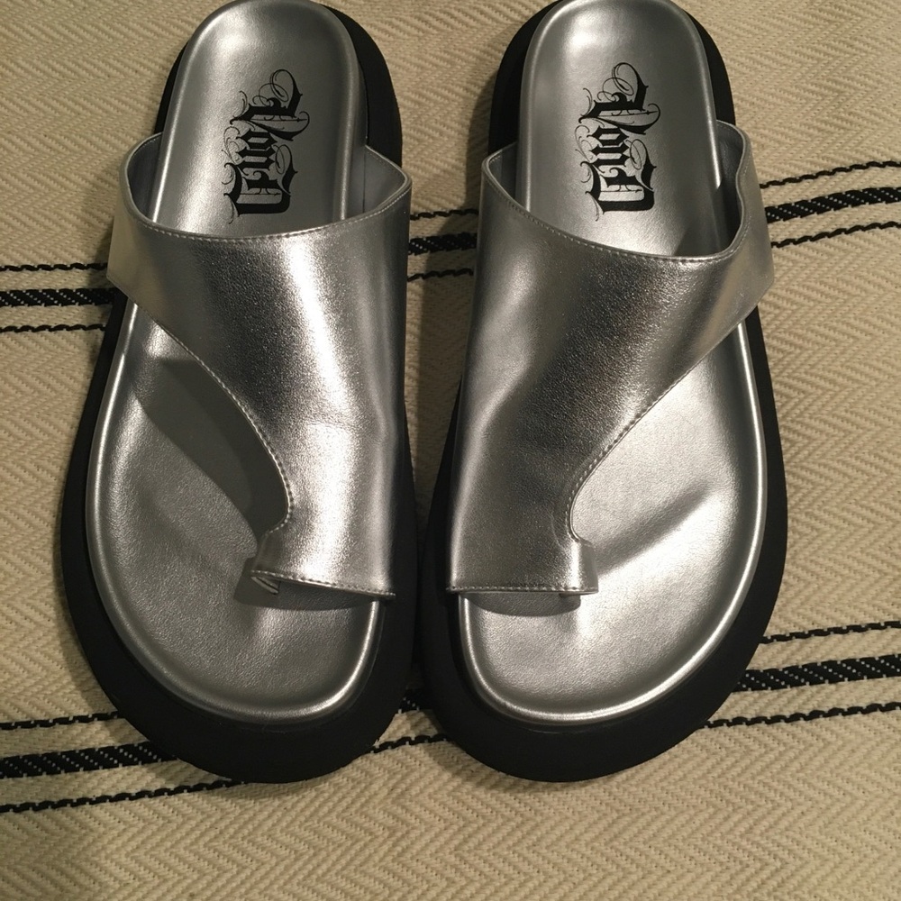 Kat Von D Poe Sandals Metallic Silver